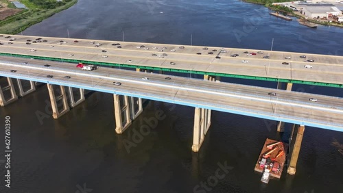 Timelapse of traffic going over Edison and Driscoll Bridges on the Raritan River photo