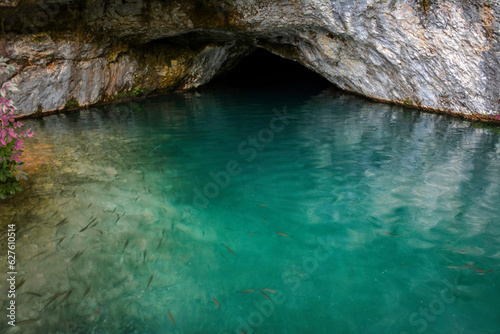 Emerald Waters by a Sea Cave in Lokrum Island - Dubrovnik, Croatia