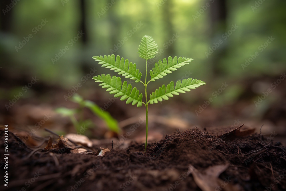 A Vibrant Sapling on the Forest Floor in the Enchanting Forest of Dean A Vibrant Sapling on the Forest Floor in the Enchanting Forest of Dean