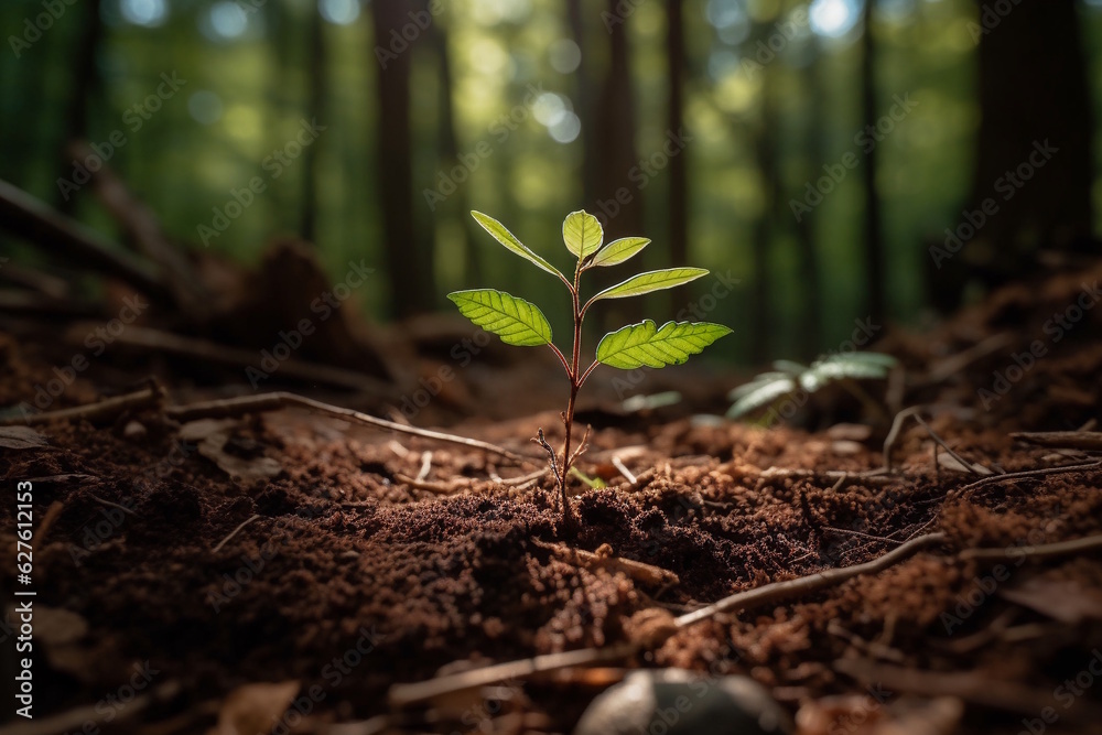 A Vibrant Sapling on the Forest Floor in the Enchanting Forest of Dean A Vibrant Sapling on the Forest Floor in the Enchanting Forest of Dean