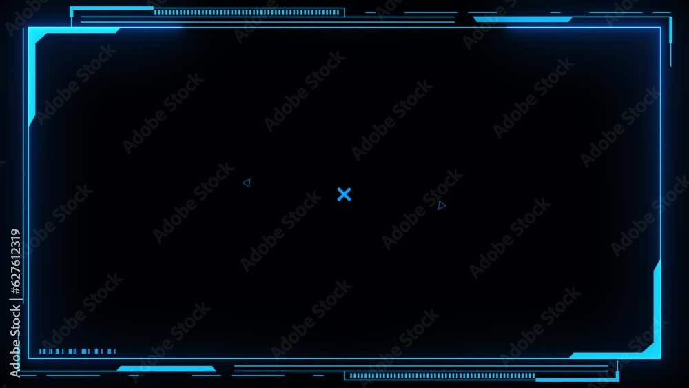 Hud Frame Digital Technology Sci-fi Frame Interface. HUD concept design of frame with brackets, equalizers, data, futuristic elements. overlay template futuristic cyber frame and technology concept
