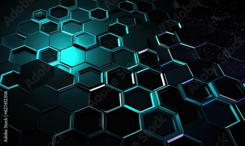 A modern twist: Futuristic black hexagon background for your project