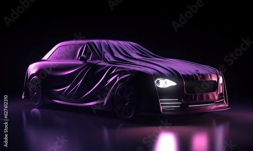 Dark and dramatic: the presentation of a new car model © uhdenis