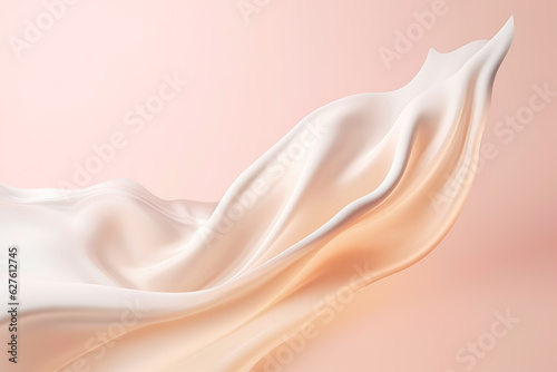 Moisturizer flowing on light background, splash of hydrating face cream for skin rejuvenation photo