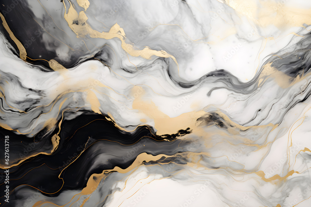 Luxury abstract fluid art painting background alcohol ink technique navy black and gold, AI generate Luxury abstract fluid art painting background alcohol ink technique navy black and gold, AI generate