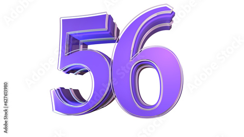 Purple design 3d number 56