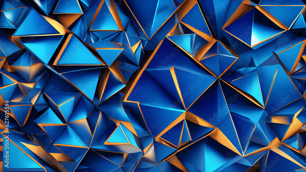 Abstract 3d rendering of blue crystal background. Futuristic polygonal background. Abstract 3d rendering of blue crystal background. Futuristic polygonal background.