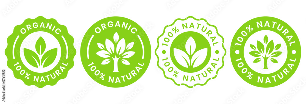 Set 100% Natural and organic Product Vector Icon Circle Sign. Healthy Food Emblem. Organic food Badge. Set 100% Natural and organic Product Vector Icon Circle Sign. Healthy Food Emblem. Organic food Badge.