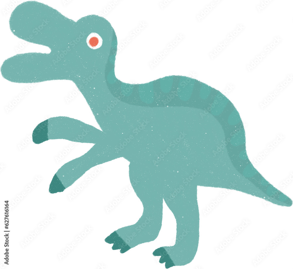 Fototapeta premium Dinosaur Cartoon Hand drawn Illustration.