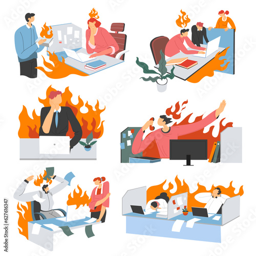 Anger and frustration at office overworking people