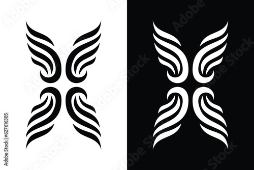 Abstract concept black and white color. Suitable for symbol, logo, company, brand name, icon, luxury, elegant, premium logo and many more.