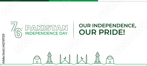 Pakistan Independence Day Banner with Design