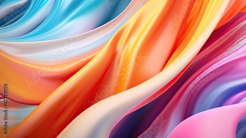 Whirlwind of Colorful Ribbons abstract background. Colorful futuristic illustration art. Generative AI