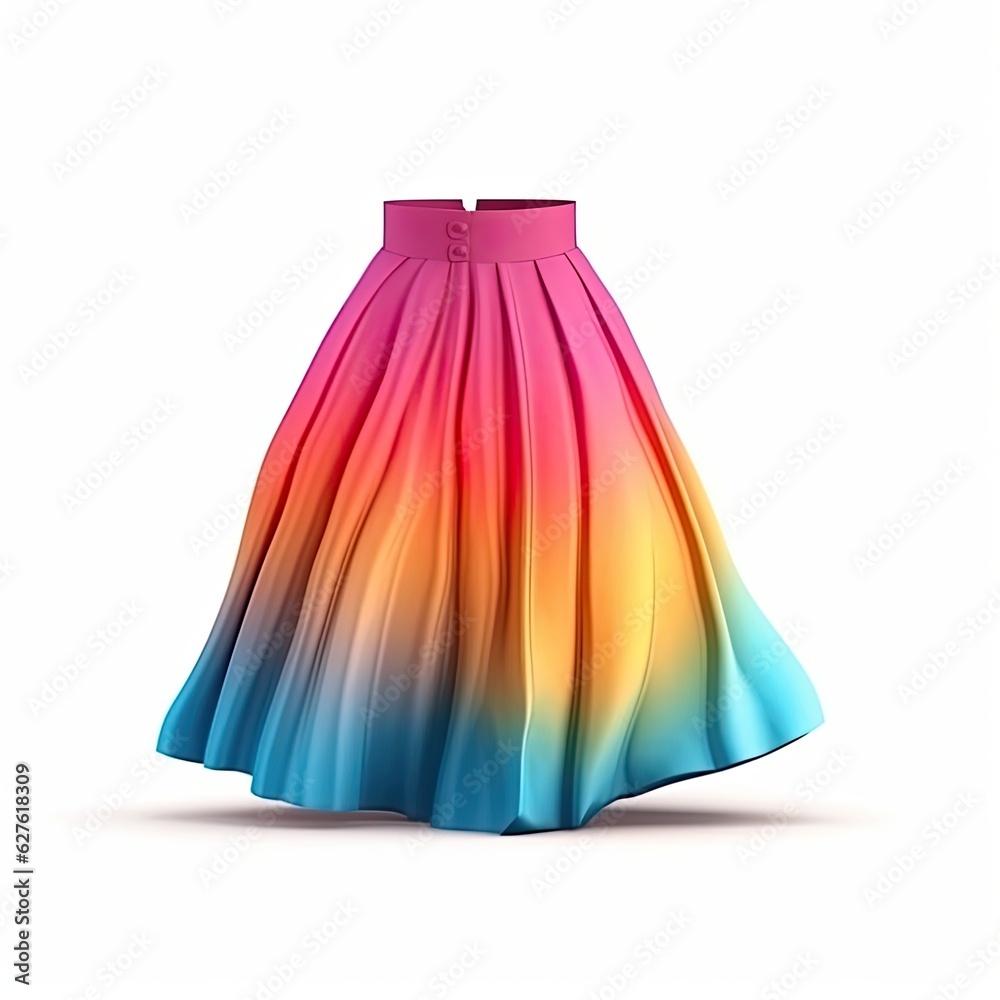 Bell sleeve top fashion clothing with colorful pattern isolated on white background. Generative AI