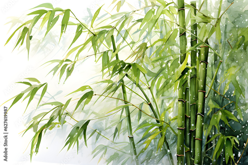Obraz premium Watercolor painting of bamboo