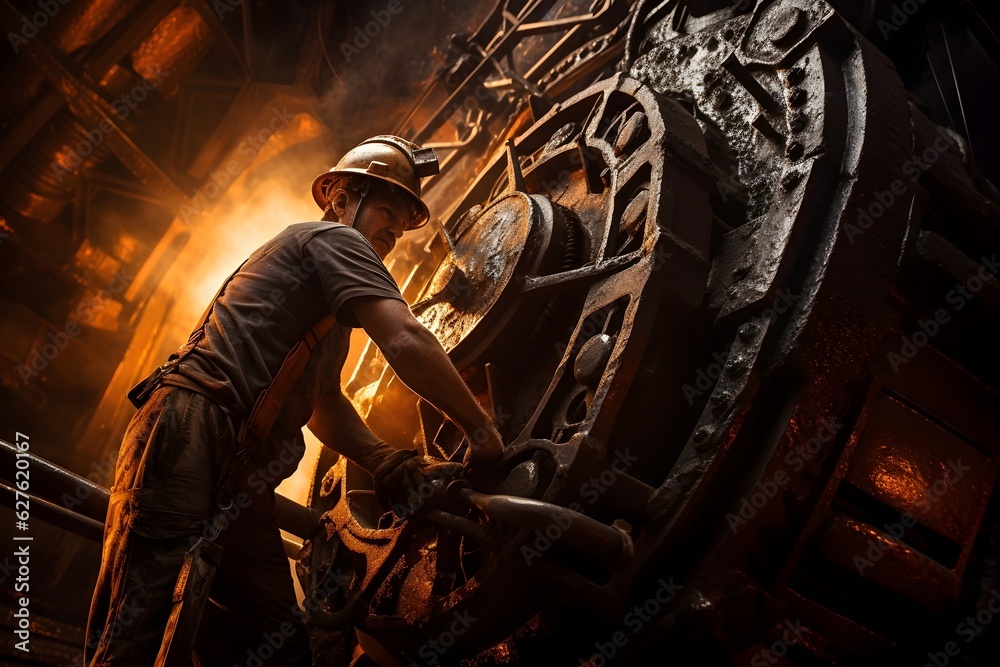 Miner Operating Large Equipment - Mining Industry at Work