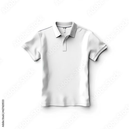 Polo shirt fashion clothes isolated on white background. White mockup clothing. Generative AI