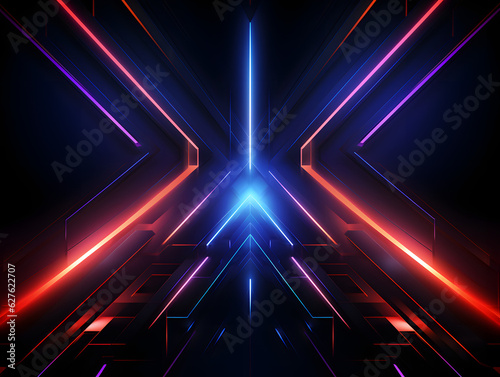 Background - tech style with purple, pink, blue and black elements, abstract, flat design, minimalistic, illustration. - Generative AI