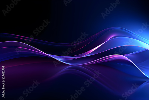 abstract digital light purple blue background with wavy line design, AI generate