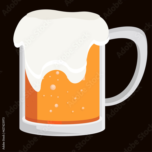 glass with dark beer vector illustration