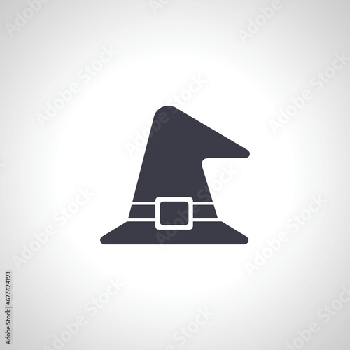 Witch hat icon, Carnival hat icon, Masquerade hat icon.