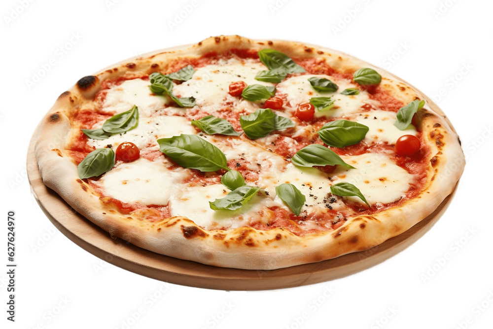 Isolated Margherita Pizza Clear Background Generative AI
