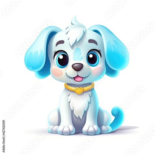 Portrait of Dog cartoon animal. Cute style character avatar. Generative AI