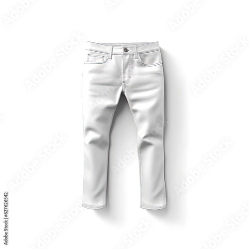 Jeans fashion clothes isolated on white background. White mockup clothing. Generative AI
