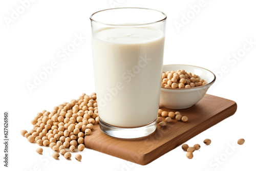Isolated Soy Milk on Transparent Background. Generative AI
