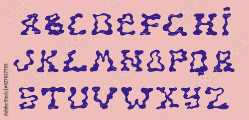 Grunge alphabet, numbers, and symbols. Set of funky letters. Vector.