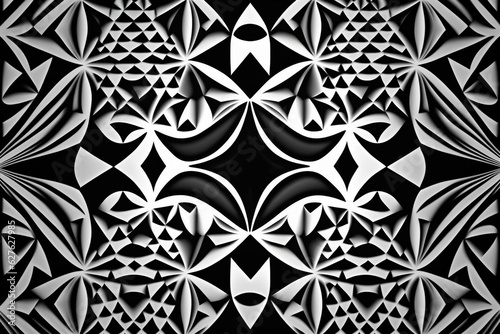 Repeating black and white design without visible seams. Generative AI