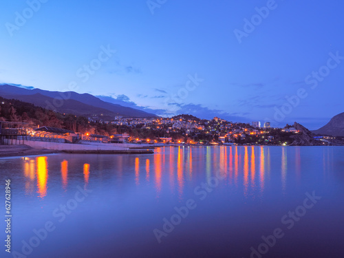 Gurzuf crimea landscape city at the coastline photo