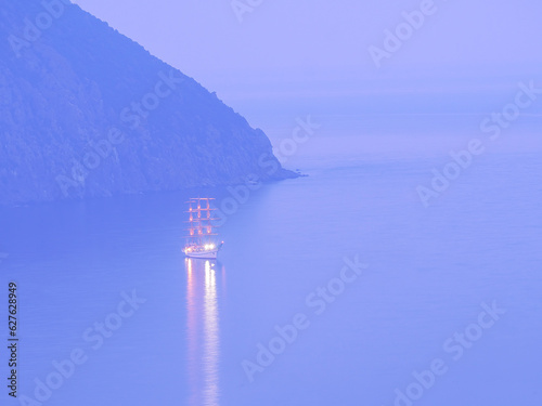 Gurzuf crimea landscape city at the coastline photo