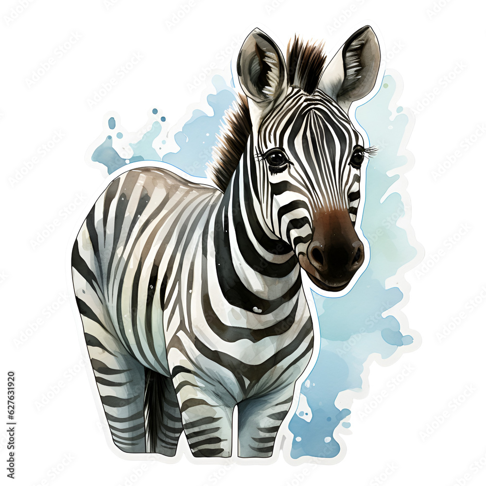 Funny word and sticker about zebra