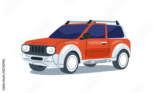 SUV, passenger car. Big offroad auto. 4x4 automobile. Large automotive vehicl...