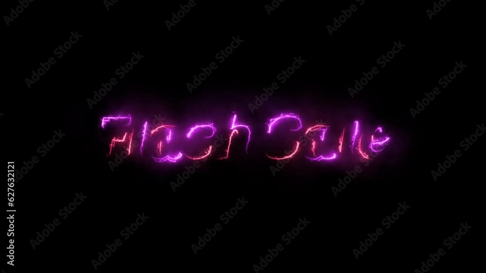 Neon Flash Sale Motion Footage, Special Offer, Flash Sale neon sign banner background for promo video. concept of sale and clearance