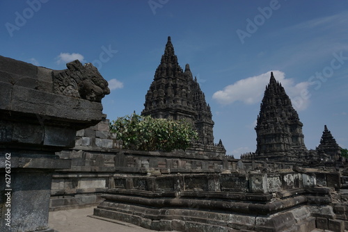 View of Prambanan Temple  Prambanan temple is the largest and grandest Hindu temple ever built in ancient Java. Yogyakarta  Indonesia
