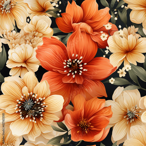 Flowers watercolor seamless patterns