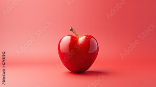 Stethoscope and heart,red apple in the shape of heart,Generative Ai photo