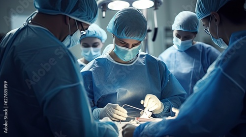 Surgeons in the operating room, medical office, reception,Generative AI
