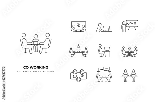 Photo Set of co-working Icons