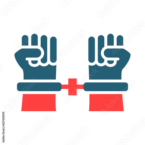 Arrested Criminal Glyph Two Color Icon Design
