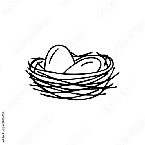 vector illustration nest with eggs