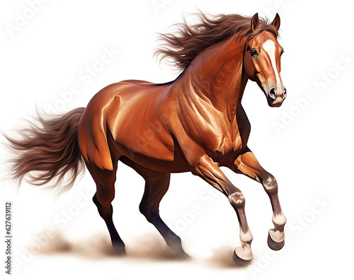 Brown horse running on transparent background  PNG 