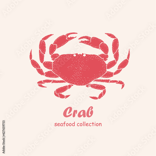 Seafood, crab, logo, doodle, line art ,seafood illustration , crustacean , crabs , crustaceans, seafood , crawfish, watercolor, food illustrations