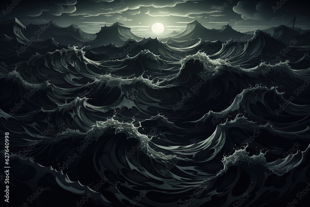 dark cold water surface