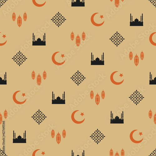 Seamless pattern in authentic arabian islamic style. Vector illu