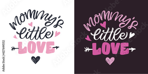 Vector of Little Princess Prince text for girls boys clothes. T-shirt design  card  banner template. Girl Boy calligraphy background. Little Girl Boy lettering typography. Baby shower