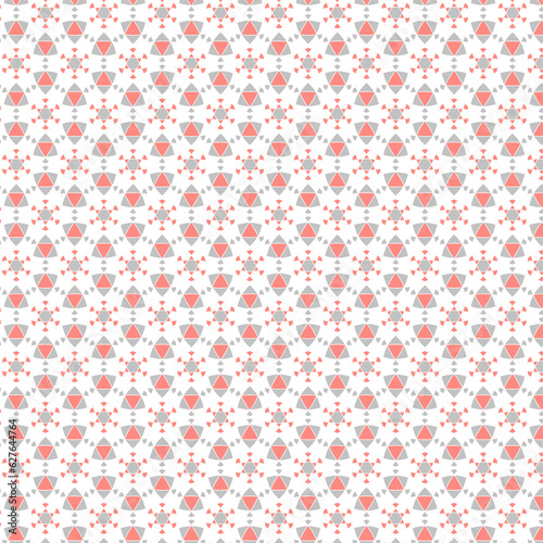 Abstract geometric pattern of simple mixed geometric shapes in light pink coral gray white