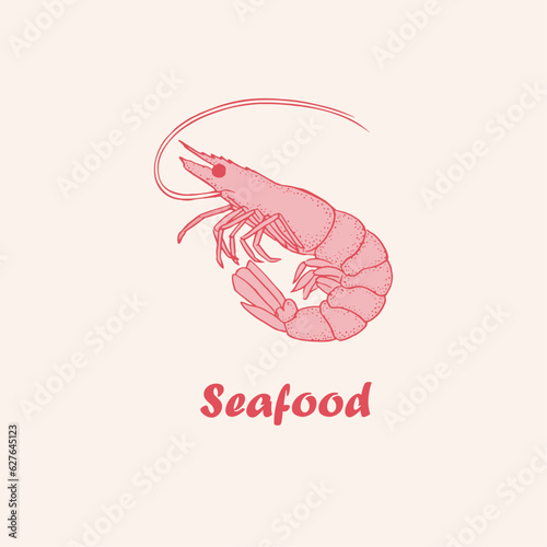 Seafood, shrimp, logo, doodle, line art, shrimps ,seafood illustration , crustacean , shrimp, crustaceans, seafood , crawfish, watercolor, food illustrations
